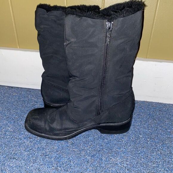 Totes women 9 snowcap weather footwear mid calf snow boots w/size zipper black - Picture 3 of 11